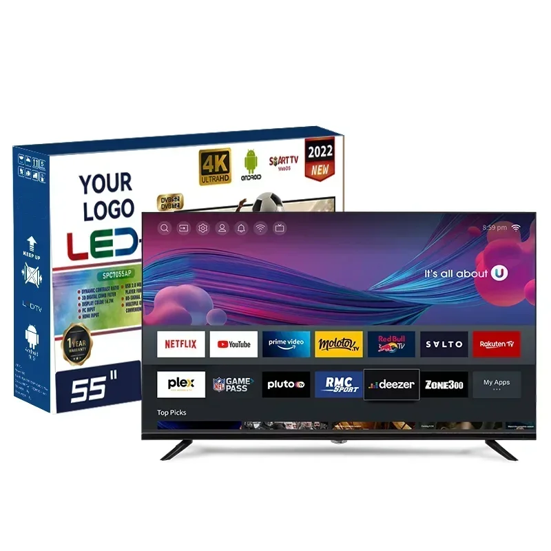 Best Selling 55 Inch 4K Smart Television 43 50 60 65 75 85 Inch HD UHD LED TV for Cinema Experience