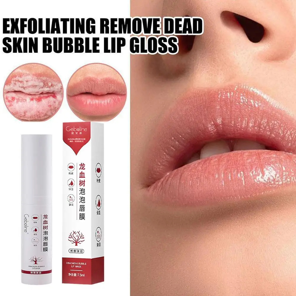 7.5g masker bibir gelembung pohon darah naga meringankan garis bibir warna kulit mati mencerahkan lipstik bibir melembapkan dan Z2B8