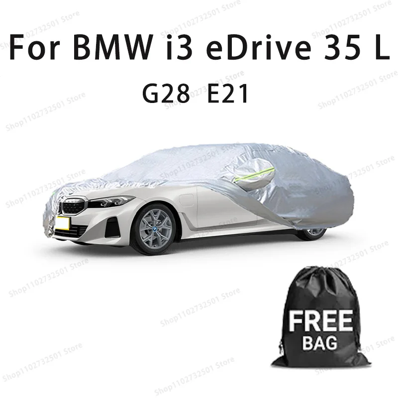 

For BMW i3 eDrive 35 L G28 E21 Car Cover with Reflective Strip Dustproof UV Scratch-Resistant Sunscreen Protective cover