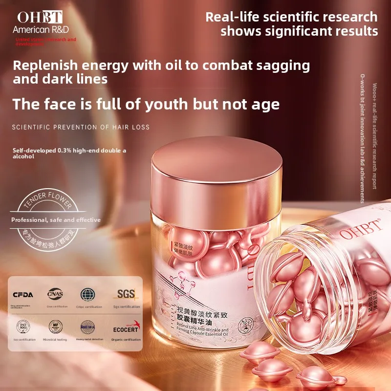 

OHBT Retinol Face Essence Capsule, Firming Lifting Fade Fine Lines Serum, 0.5ml/28pcs Face Essence