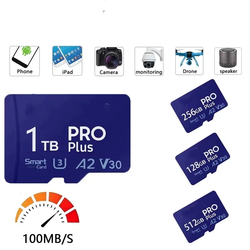 1TB High Speed Micro SD Card TF Flash Card Memory Card 128GB 256GB 512GB 1TB A2 V30 4K Full HD For GoPro Action Camera