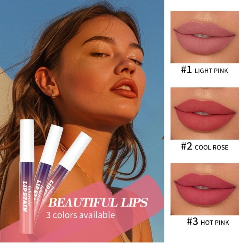 2.5ml Peel Off Lip Gloss for Women Matte Long-lasting Waterproof Pink Lip Gloss Moisturizing Natural Lip Color Gloss Cosmetics