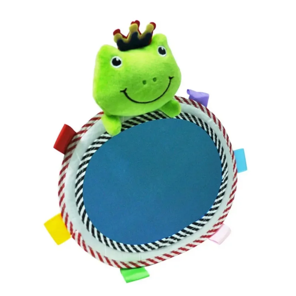 Juguetes de peluche de animales de dibujos animados, espejo retrovisor de coche para bebé, sonido ajustable, espejos retrovisores infantiles, soporte de mesa con ganchos