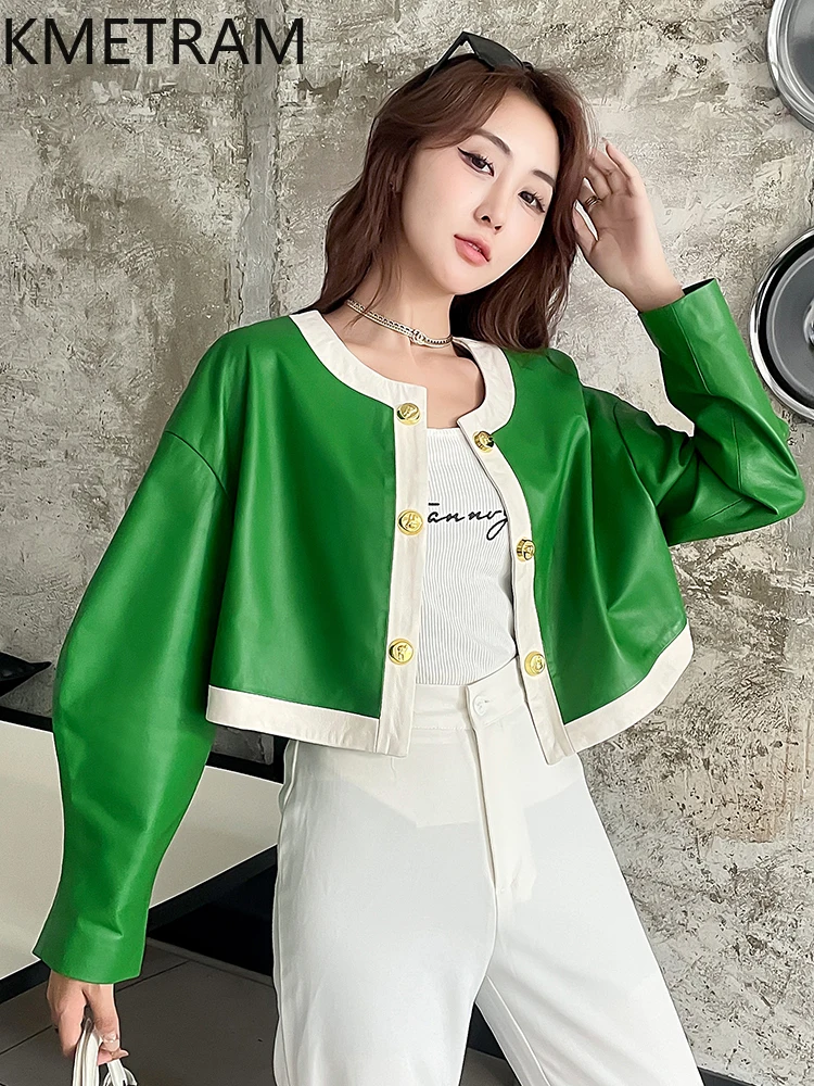 양피 재킷의 진짜 탑 레이어 여성 짧은 정품 가죽 자켓 여성 겉옷 가을 옷 2025 дубленка