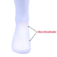 New White UAE Team FDJ Cycling Socks Non Slip Soccer Socks Cushioned Breathable For Running Basketball Bike Sports Grip Socks 5