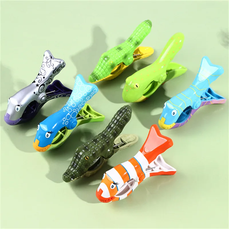 1PCS Plastic Beach Towels Clips For Sunbeds Sun Lounger Animal Decorative Clothe Clip Clothespin