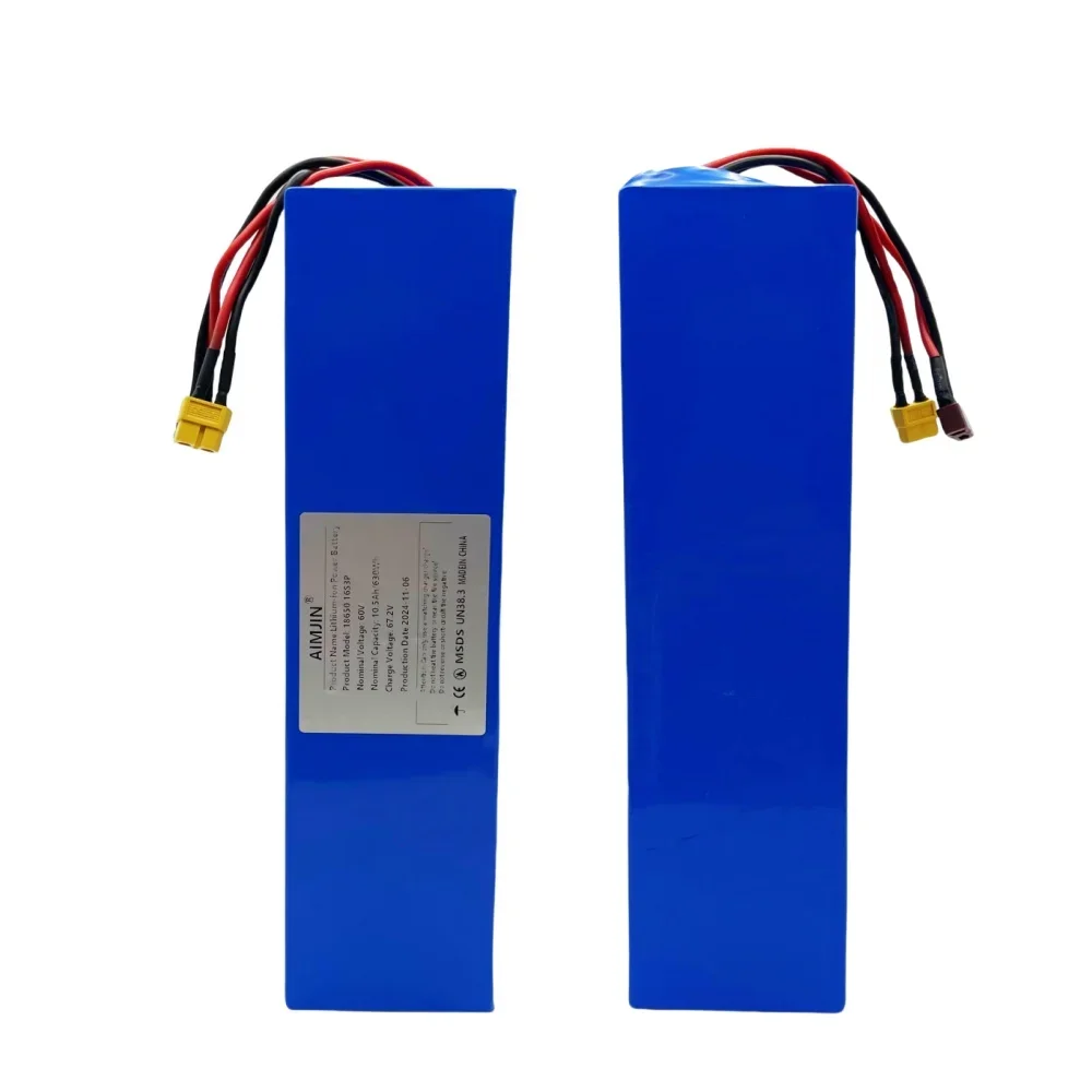 16S3P 60V 10500mAH แบตเตอรี่ลิเธียมเหมาะสําหรับเปลี่ยนความจุสูงแบตเตอรี่จักรยานเสือภูเขาไฟฟ้าสกู๊ตเตอร์