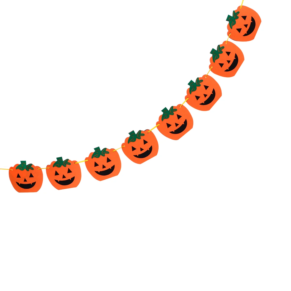 Pumpkin Banner Halloween Decorations Pull Flag Outdoor for Orange Felt Fall Garland