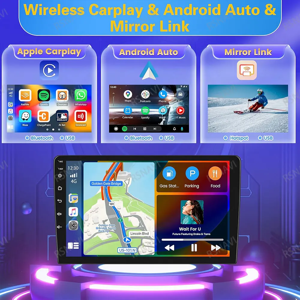 Android 14カーラジオ,4G,wifi,BT,GPSナビゲーション,マルチメディアビデオ,ヘッドユニット,ワイヤレス,BT,トヨタタコマハイラックス2車用 (2005-2015)