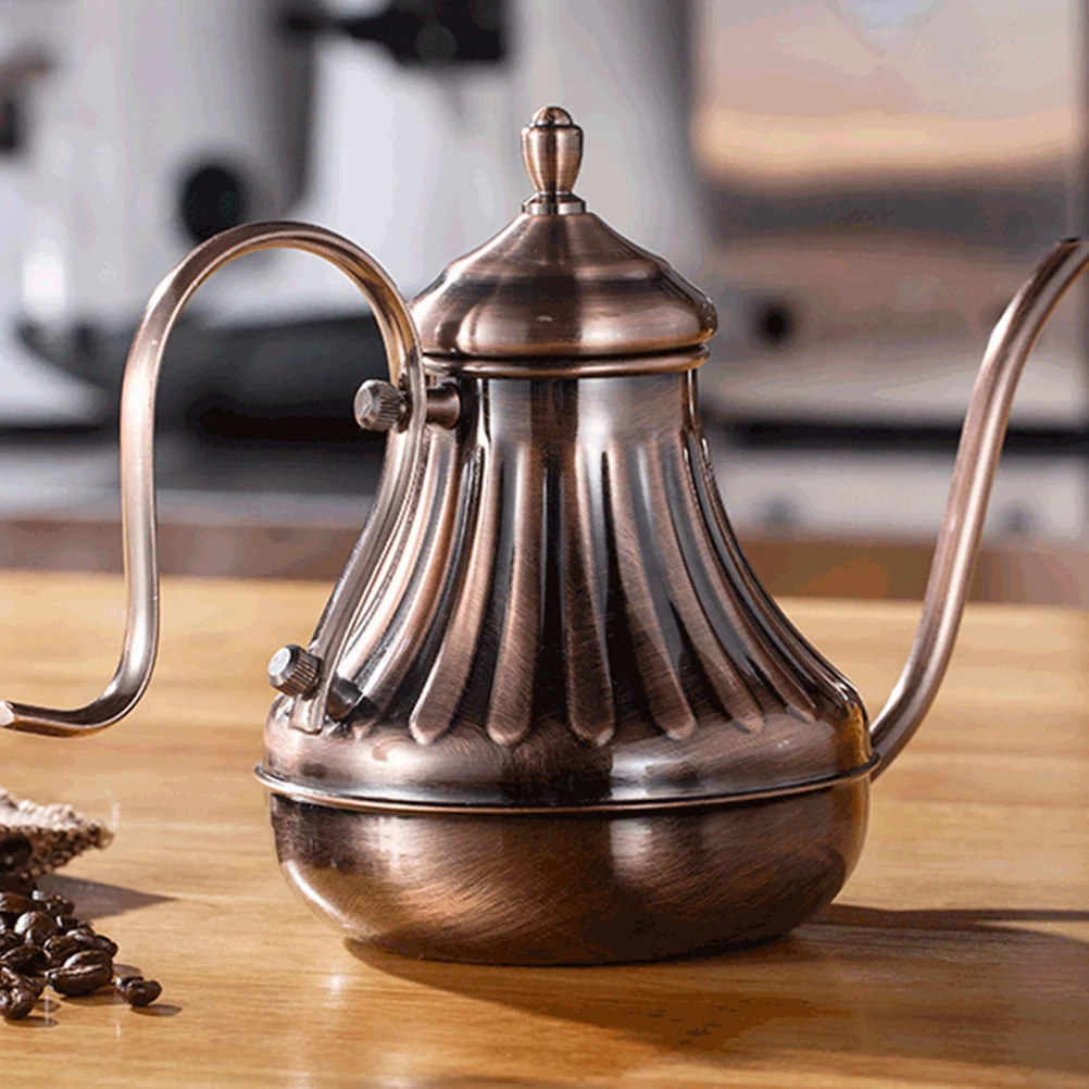 

1 шт., чайник для кофе с длинным носиком, ручной горшок из нержавеющей стали для капельного наливания для кухни, кофейни, чая, чайник с длинным носиком