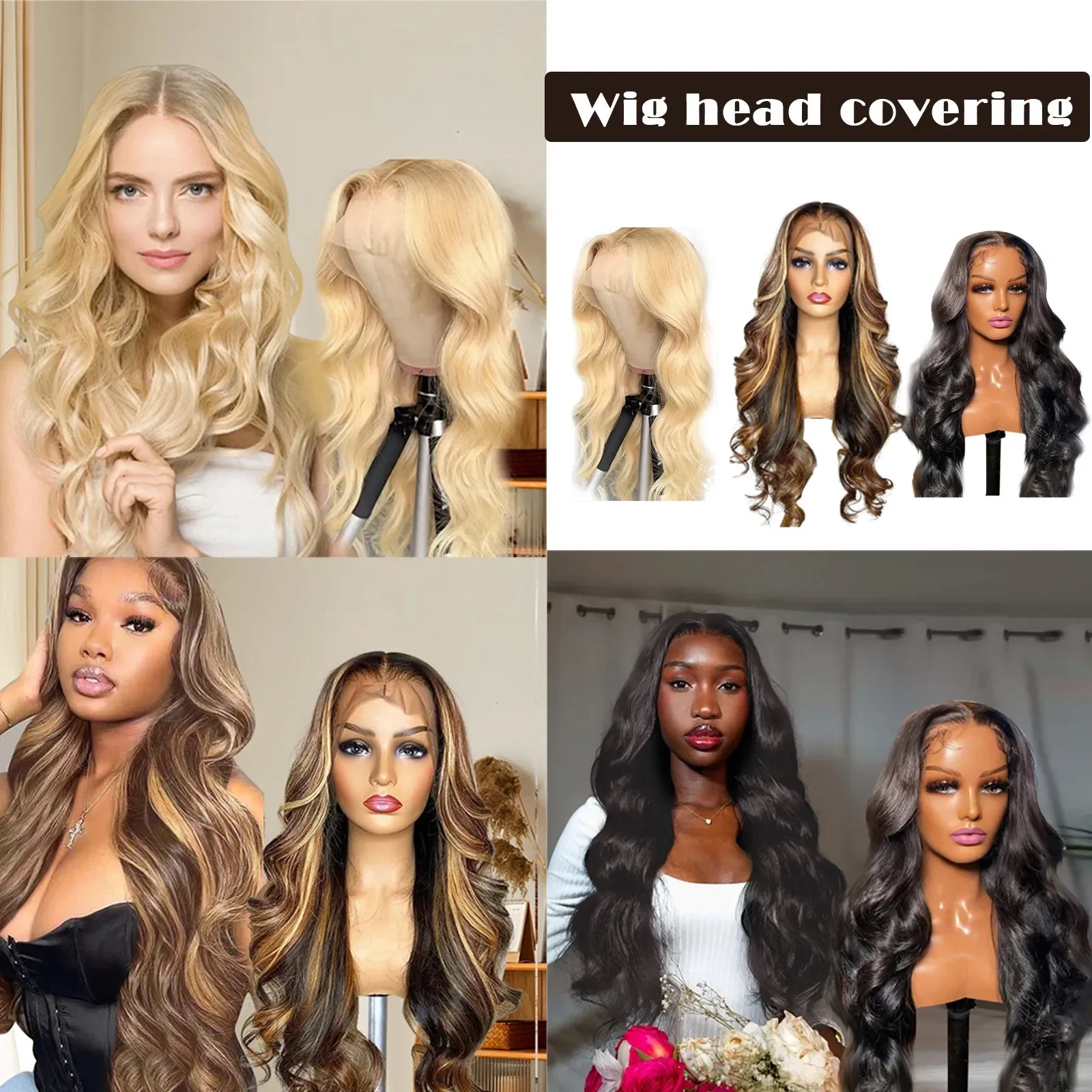 Synthetic Wig New European And American Wig In The Long Curly Hair Full Head Set Large Wave High Temperature Silk Wigs