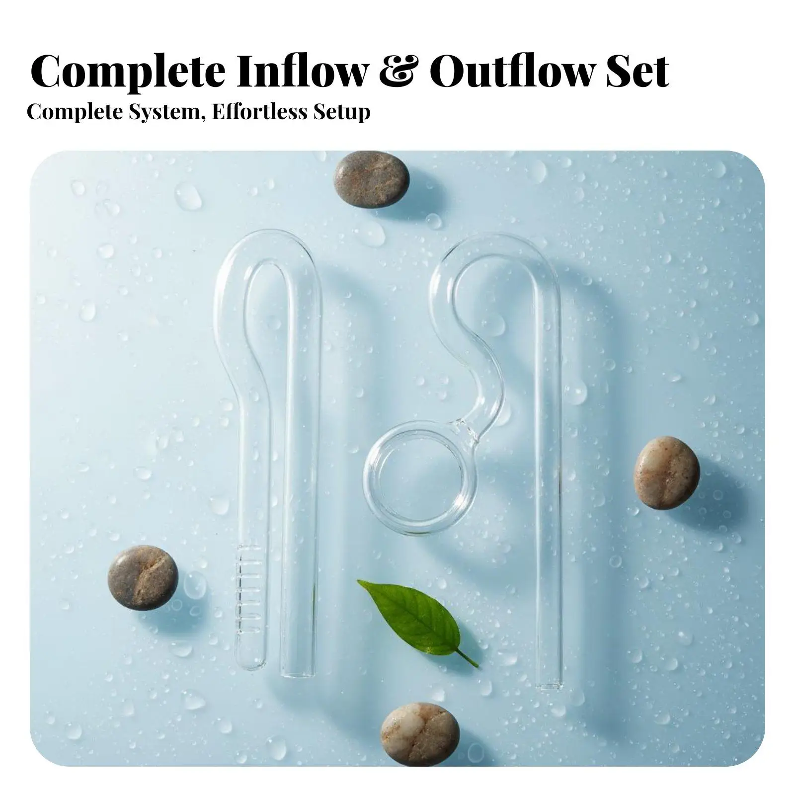 2 Pieces Inflow Outflow Lily Pipe Kit High Clearness Glass Lily Pipe Set Crystal Clear Design Water Circulation Tubes for