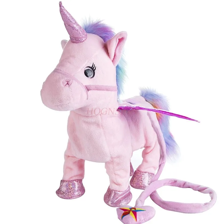 Unicorn Leading Rope Angel Horse Doll Walking Singing Electric Plush Toy Children's Gift