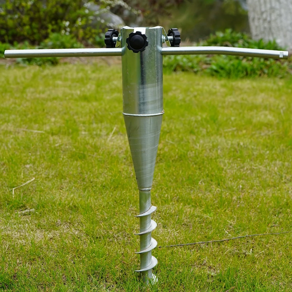 1pcs Outdoor Drying Rack Base Metal Umbrella Anchor Spiral Screw Sturdy Suitable for Garden Backyard Lawn Soil Ground Insertion