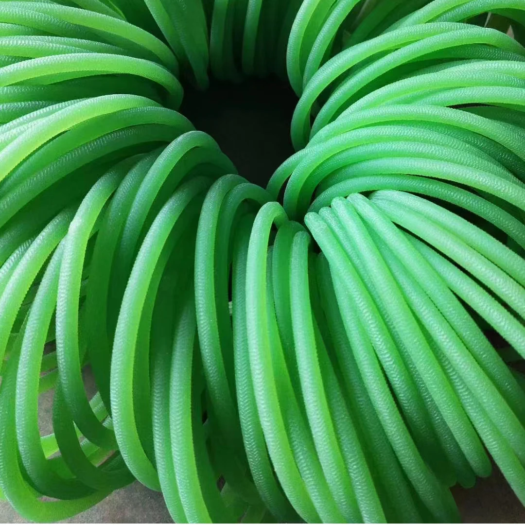 Green Round PU Belt Diameter 4mm Length 150-500mm Polyurethane Conveyor Synchronous Belts Strip Driving Motion Cord