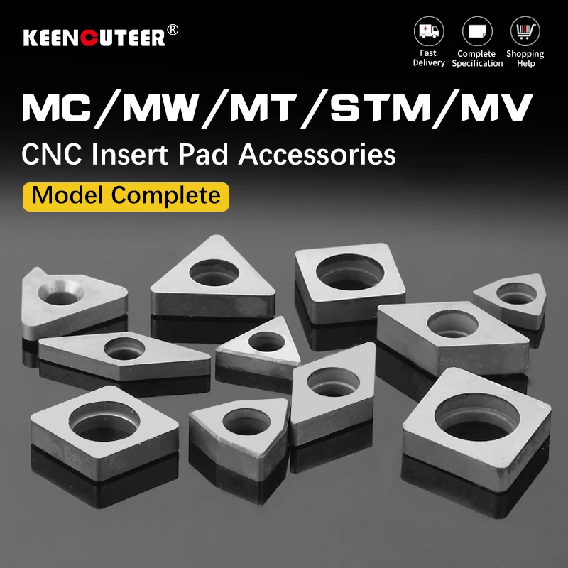 10pcs Carbide Shim Seat MC / MW /MT/ STM / MV Alloy Insert Pad Accessories for Turning Tool Holder CNC Lathe