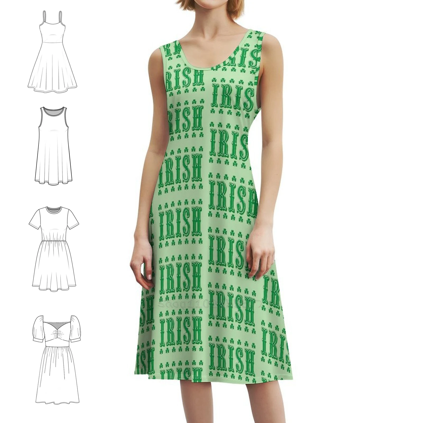 

Irish Women's Hip Hop Streetwear Dress Graphic Print Party Club Wear Irish Ireland Leprechaun Luck Of The Dress