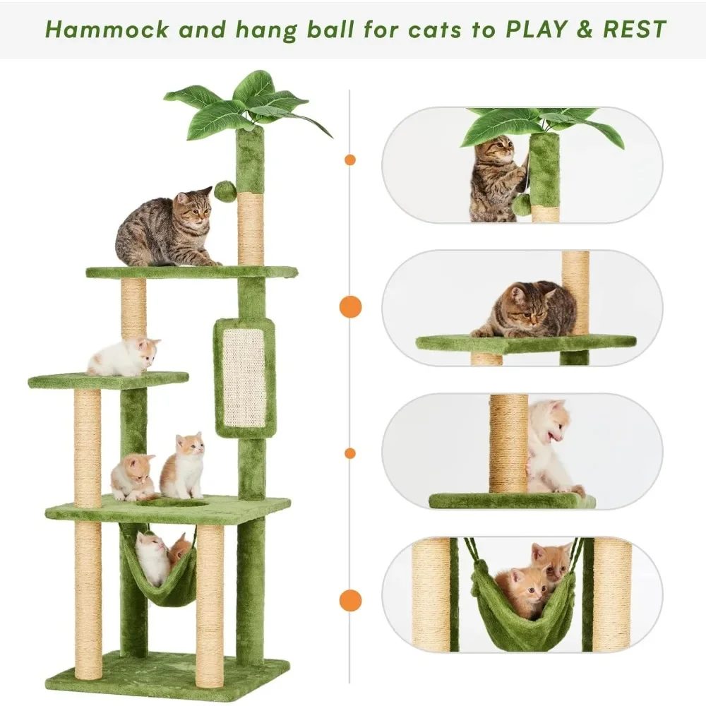 Imagem -05 - Plush Cat House com Hang Ball Toy Sisal Coçar Posts Móveis para Gatos Casa Pet Products