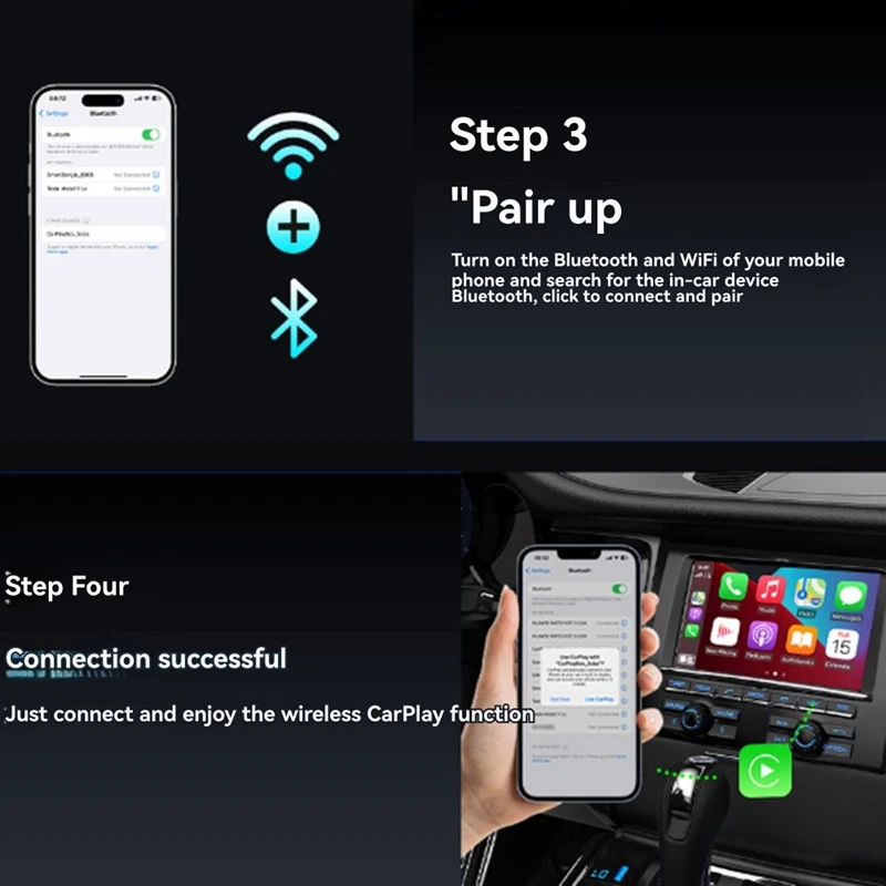 Super Sale Car Wireless Carplay&Android Auto Box 2in1 Box Wired to Wireless Dongle Plug&Play Android AUTO CarPlay Adapter Mini B