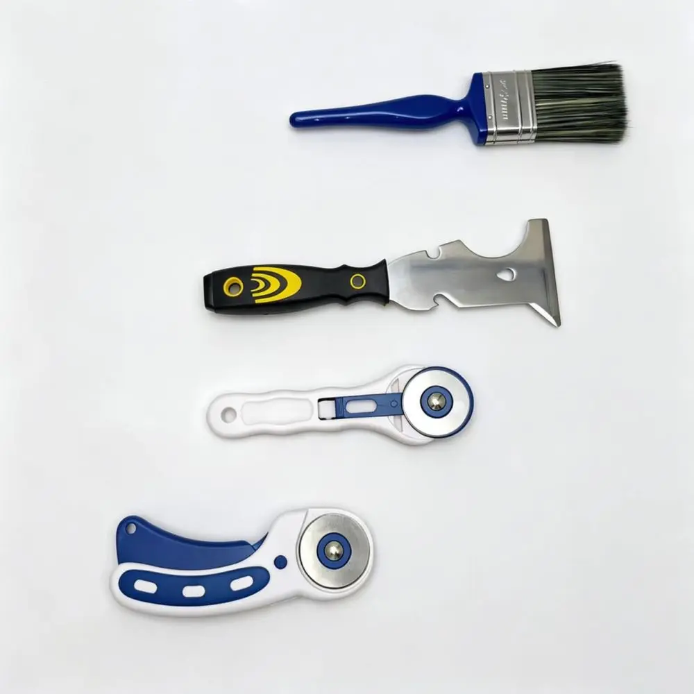 Wallpaper Hanging Tool Kit Smoothing Squeegee Cutter Brush Roller Set Professional Wall Covering Application Supply