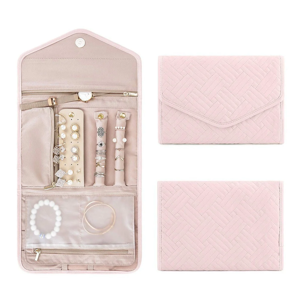 Portable Travel Jewelry Storage Bag For Storing Rings Earrings Bracelets And Necklaces. Multi-functional Jewelry Storage Bag