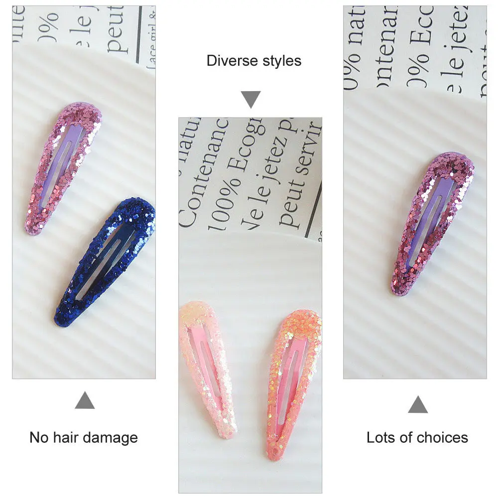 

50Pcs Drop Shape Snap Hair Clips Alloy Woman Bobby Pins Secure Hold for Parties Wedding Casual Hair Accessories