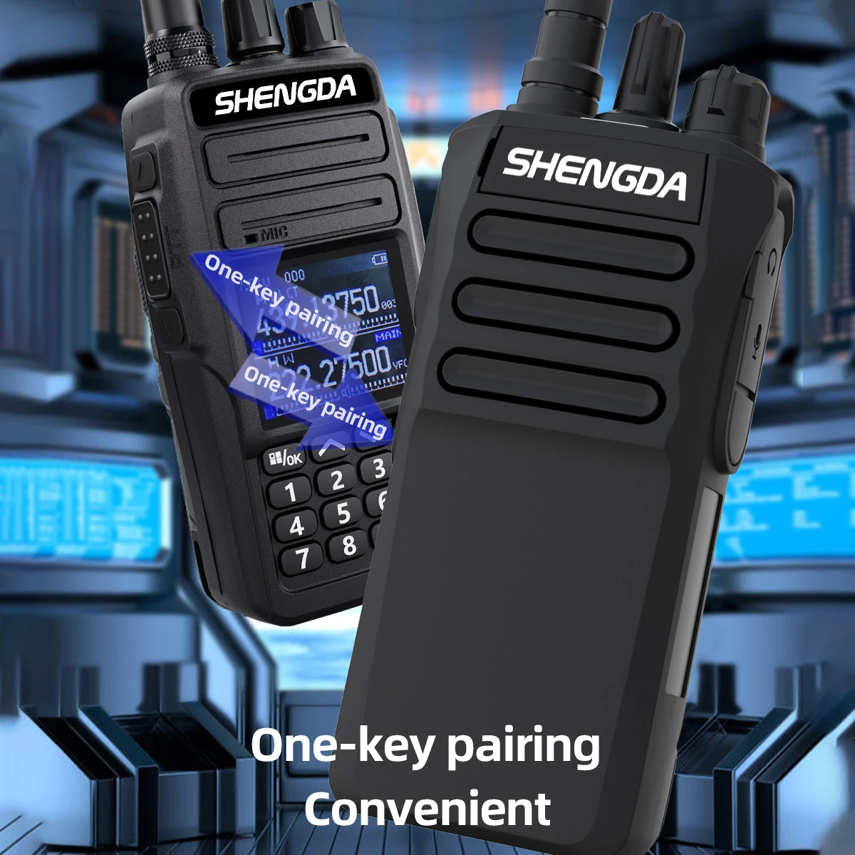 SD-R7A Walkie-Talkie 10w One Key Frequency Matching Channel Scan 400-500MHz  Large Capacity Battery Strong Signal Dustproof
