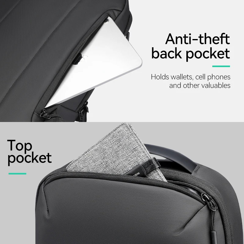 حقيبة ظهر MARK RYDEN Business للسفر، حقيبة كمبيوتر بسيطة مقاومة للماء