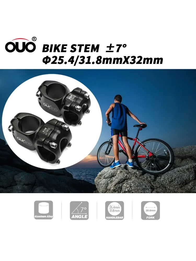 AliExpress OUO MTB Handlebar Stem 25.4/31.8mm Bar Clamp Bontrager Bike Handle Bar Stem 7Degree Short Stem 32mm