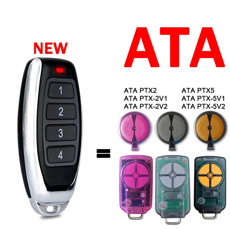Compatible With ATA PTX5 PTX2 PTX 2V1 2V2 5V1 5V2 TrioCode Garage Door Remote Control 433.92MHz ATA PTX 5V2 Clone Remote Control