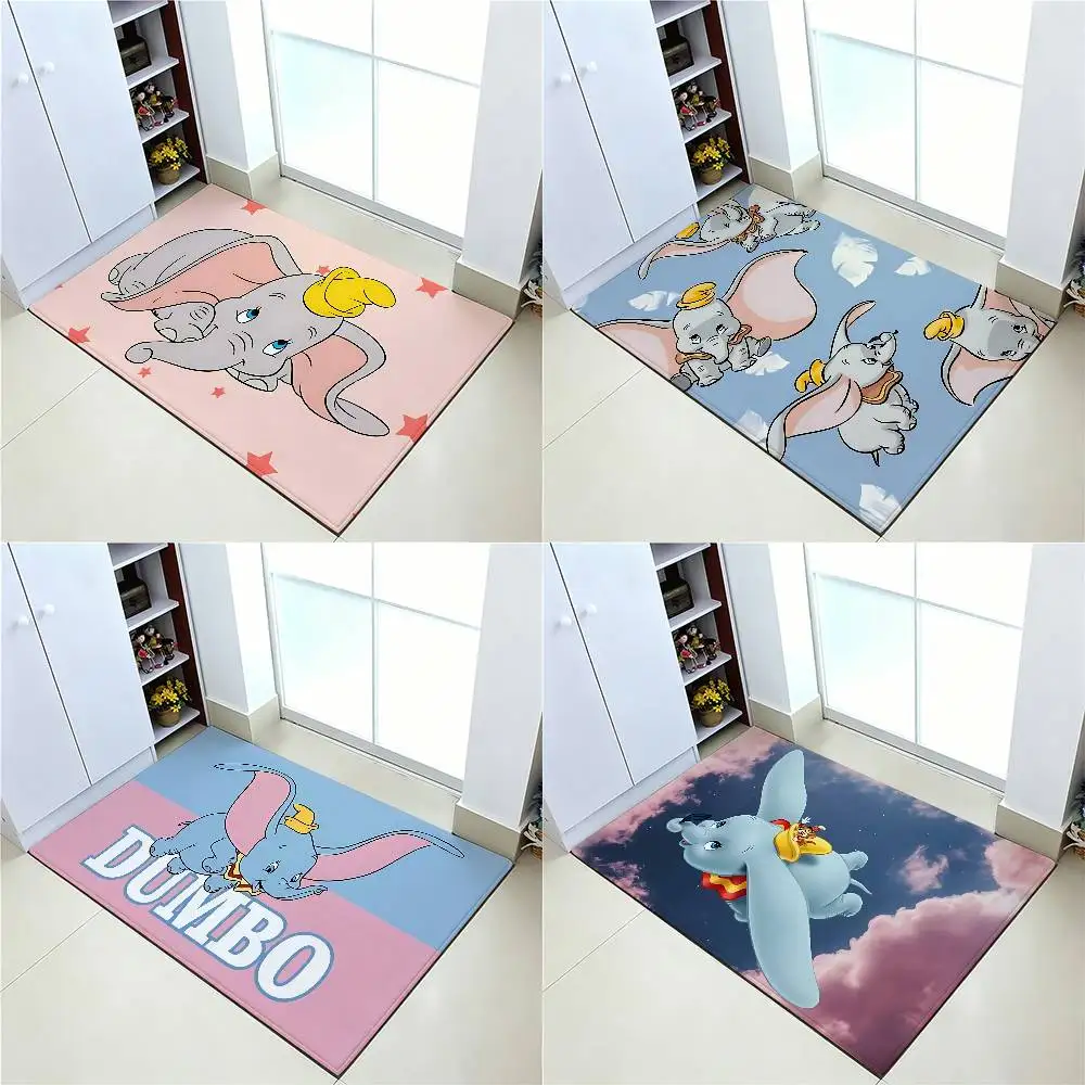 Cute D-Dumbo Kawaii Carpet Bathroom Anti-slip Mat Door Mat Home Decoration Mat Entrance Door Mat Scratch-resistant Door Mat