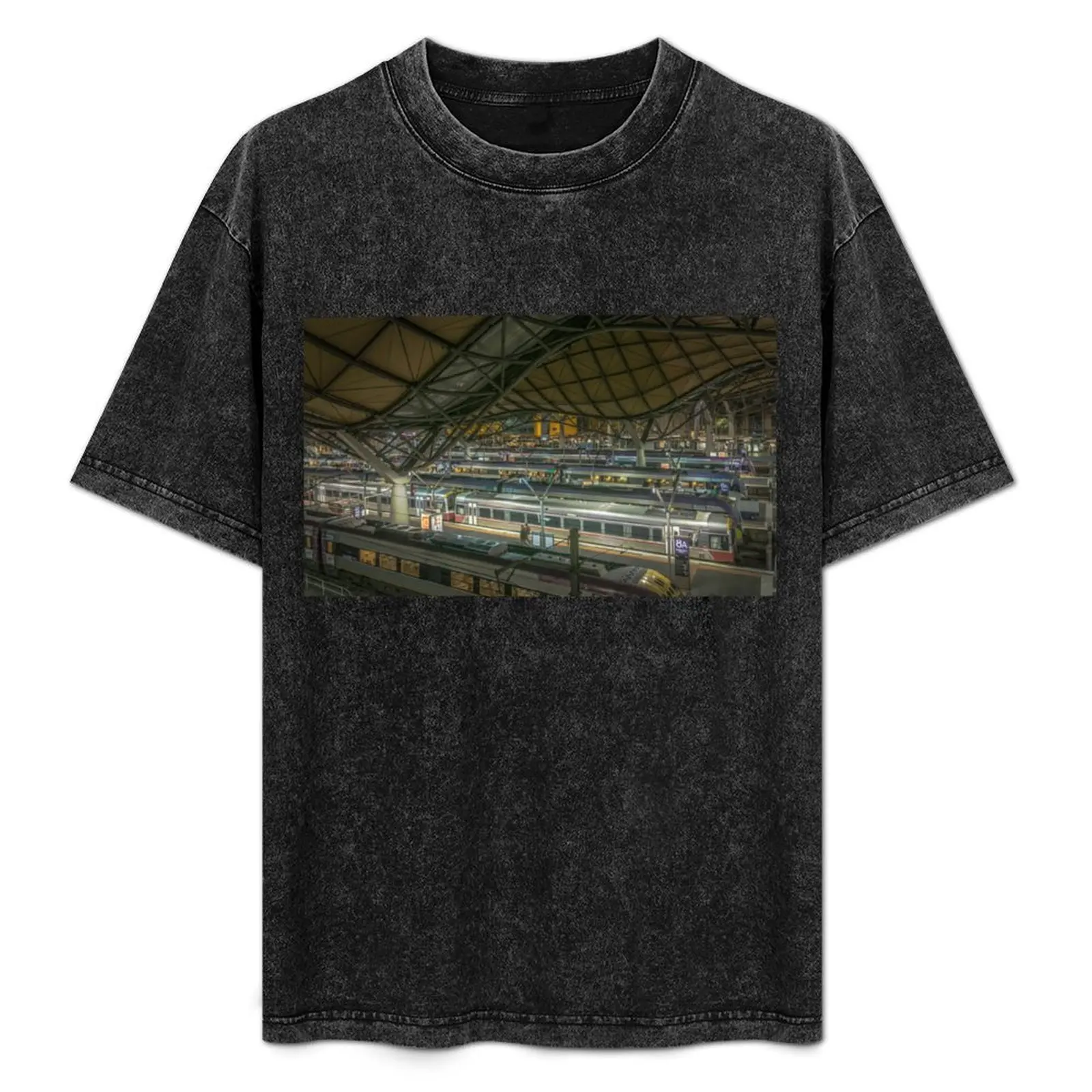 

Trains at Southern Cross Station - Melbourne, Victoria T-Shirt croswit shirt man cute tops mens graphic t-shirts big and tall