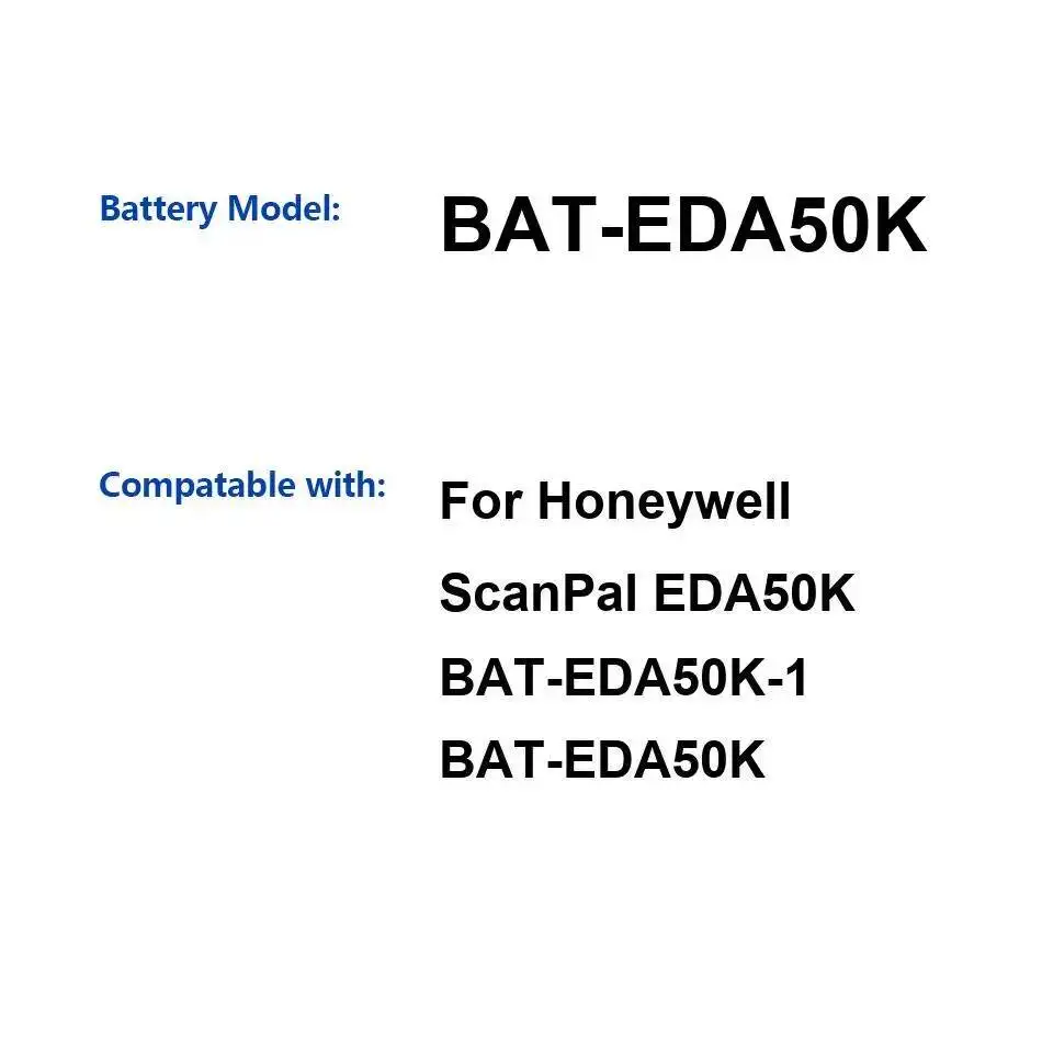 

Аккумулятор Bat-EDA50K 4000 мАч для портативного терминала Honeywell EDA50K, легкий, с длительным сроком службы, модель Bat-EDA50K-1