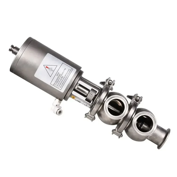 Stainless steel pneumatic three way divert reversing valve