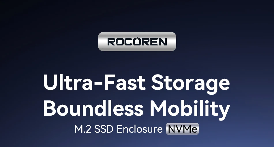 Rocoren Externes Gehäuse M2 SSD-Gehäuse M2 NVMe SSD-Gehäuseadapter Ten Gigabit USB 3.1 Gen Two USB Typ-C unterstützt M- und BM-Schlüssel – Detail 1