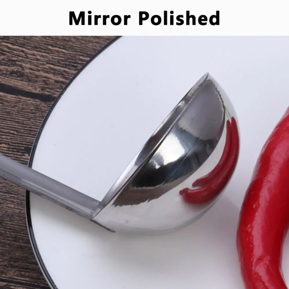 Professional Stainless Steel Measuring Ladle with Hanging Hook 1/2/3oz Soup Ladle Deepened Scoop Ounce Scoop Kitchen Utensil