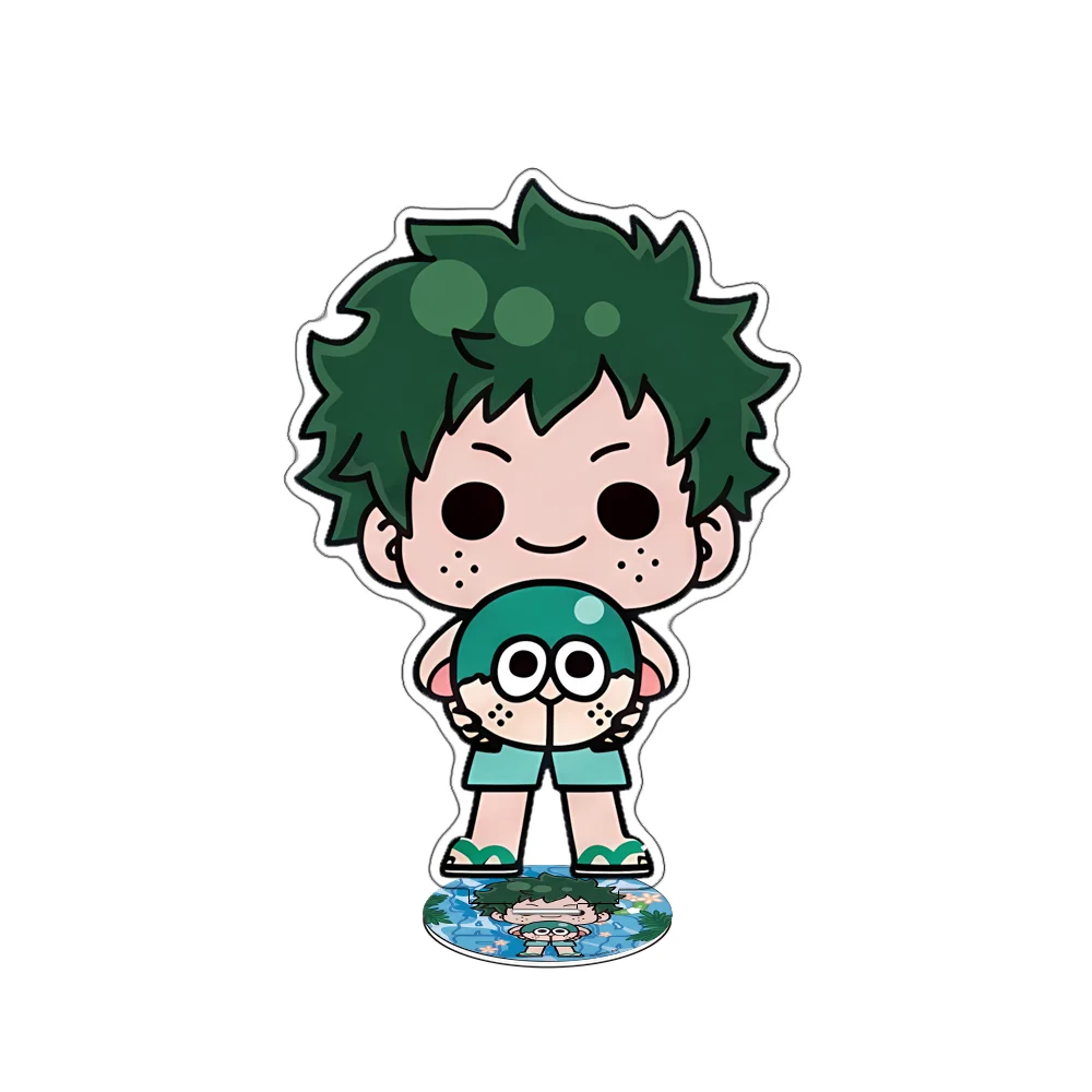 My Hero Academia Animal Beach Ball Ver 10CM Double Sided Acrylic Stand Keychain 2026 New Chibi Style Anime Stand Dabi Deku Gift
