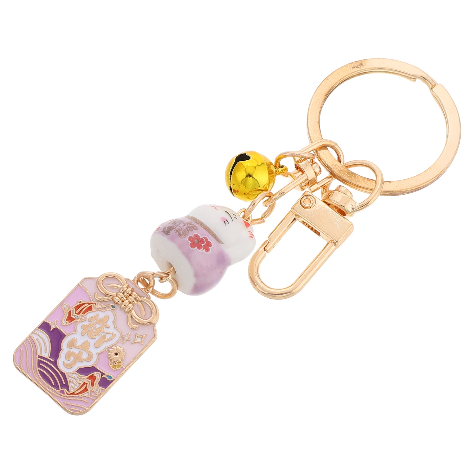 

Keychain Ceramic Charm Blessing Pendant Bag Accessories Japanese Trinkets Fortune Cats Cartoon Style
