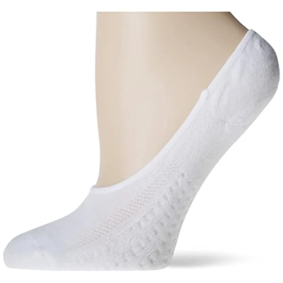 

Women's Zoned Cushion Mid Cut No Show Socks in White 6 Pairs for Daily Wear and Comfortable Foot Support Ideal for Casual Outfi