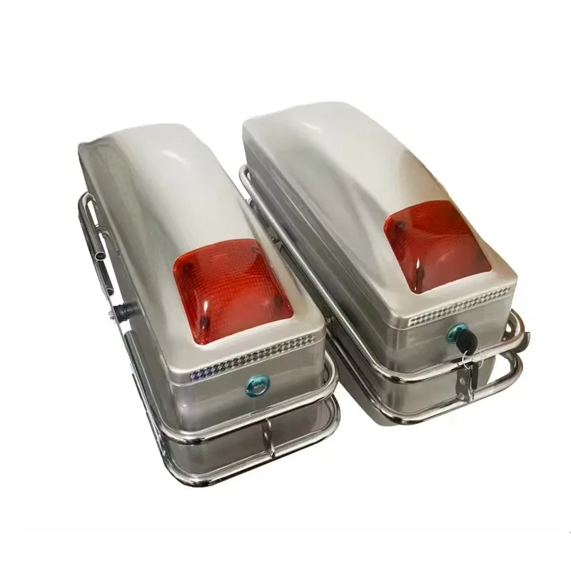 

ABS Hard Saddlebag Trunk Bag Luggage Side Bags Wiht Light Motorcycle Side Box