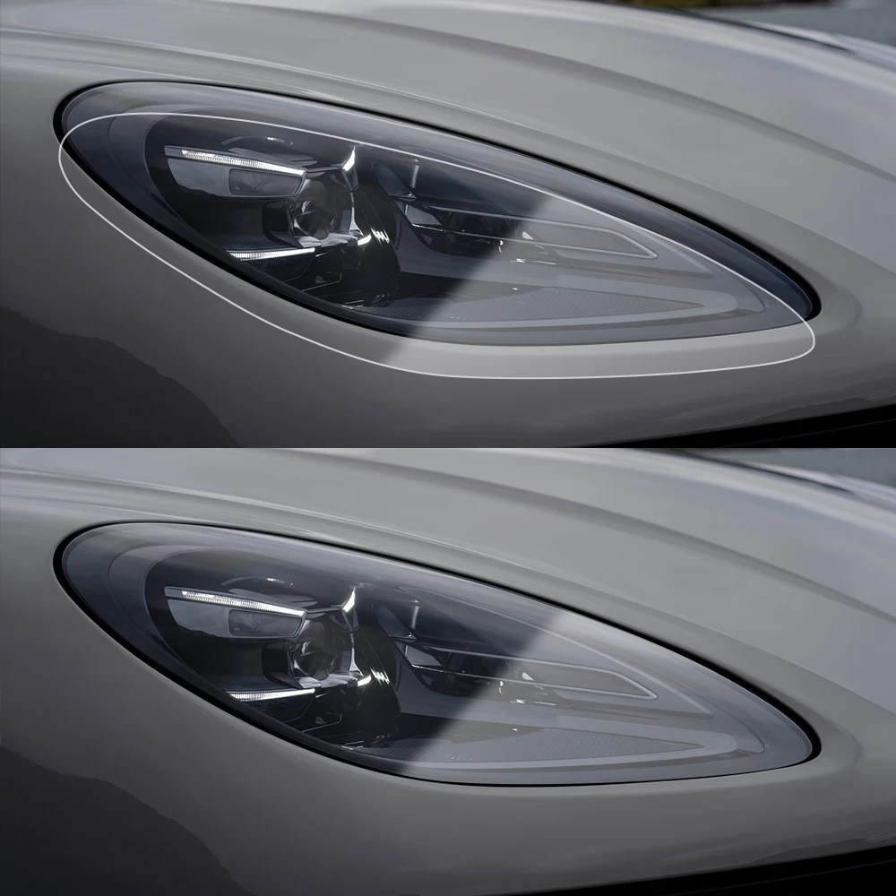 

Защитная пленка для фар Porsche Macan Cayenne EV, антицарапийная, дымчато-черная, из ТПУ/ППФ, предварительно вырезанная, комплект для оклейки автомобильных фар