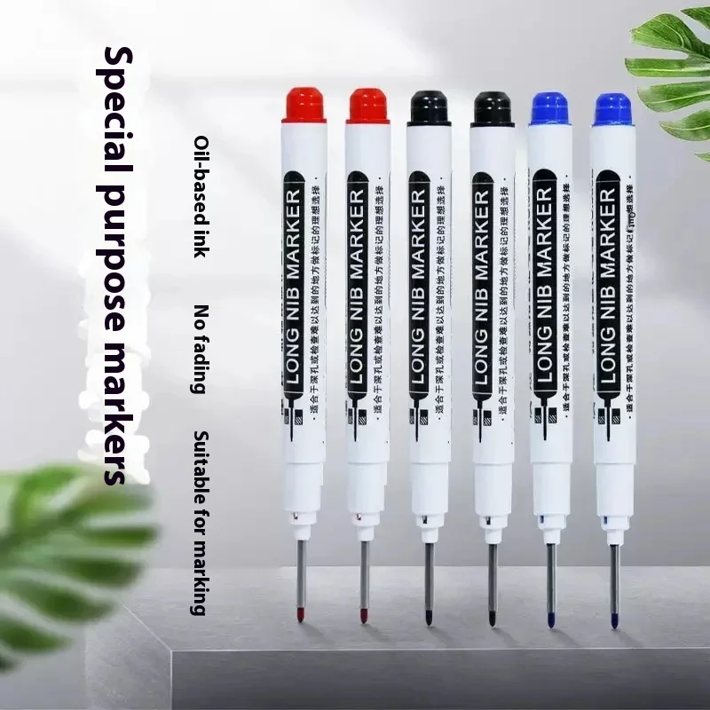 5Pcs 20mm Deep Hole Long Nib Head Markers for Metal Perforating Pen Waterproof Bathroom Woodworking Decoration Multi-Purpose image 2