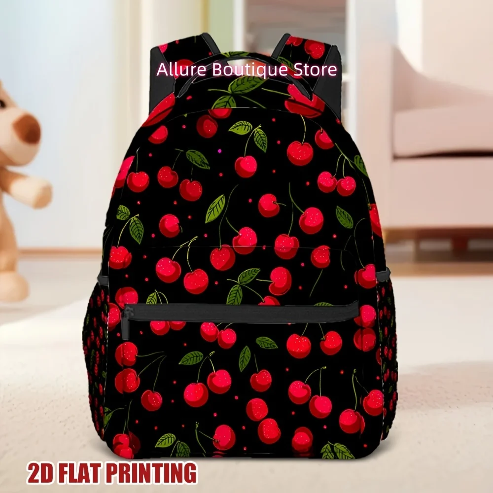 1pc Cherry Delight Design Backpack, Comfortable Carrying Design, Ideal for Business Trips and Daily Use, for Teenager