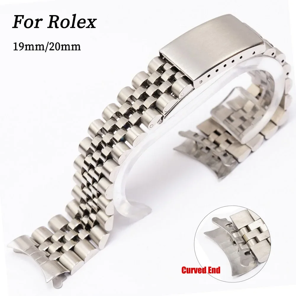 Metal Watch Strap for Rolex DATEJUST Wristband for Jubilee Luxury Watchband 19mm 20mm Curved End Solid Stainless Steel Bracelet