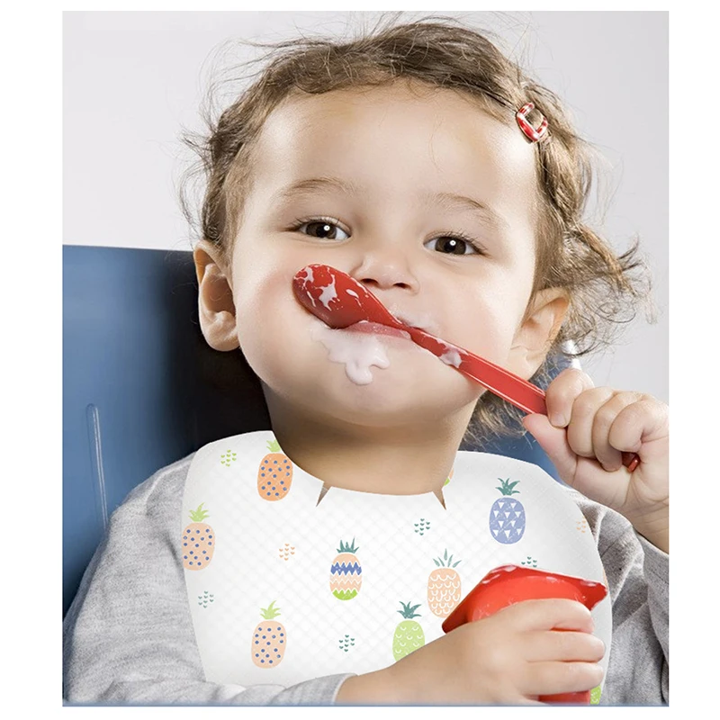 10PCS Baby Disposable Bibs Non-Woven Fabric Toddler Kids Feeding Saliva Apron Paper Bibs Sterile Convenient Towel