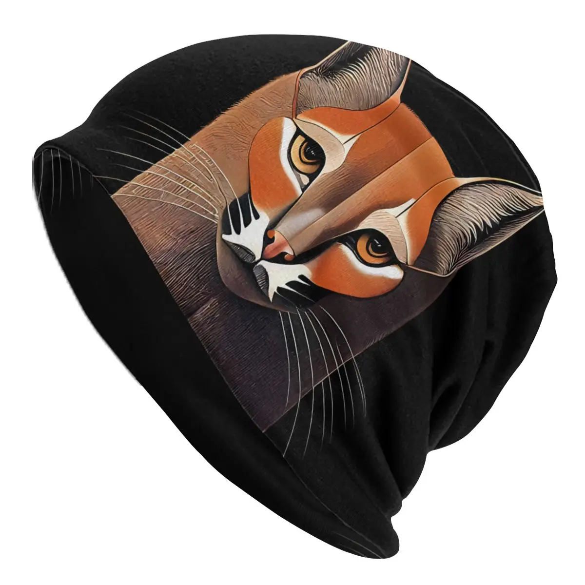 Caracal Portrait Bonnet Homme Fashion Thin Skullies Beanies Big Floppa Anime Caps For Men Women Novelty Hats