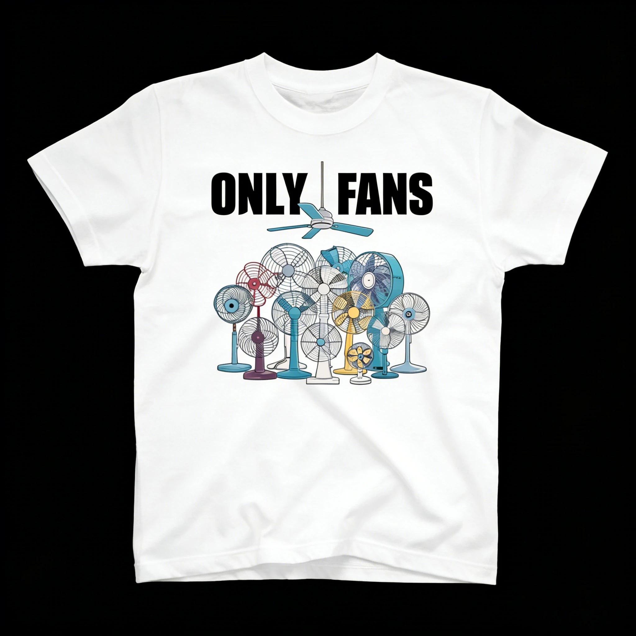 OnlyFans Fanatic Tshirt, Multicolor Fan Graphic Tee, Humorous Wordplay Design, Unique Conversation Starter Cotton Shirt