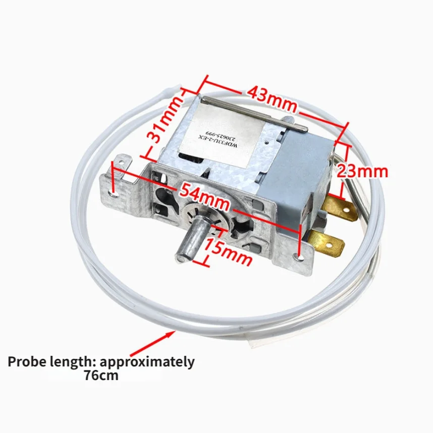 WDF33U 2EX Refrigerator Thermostat 2 Pin 76cm Probe Temperature Controller Switch For Midea Fridge Cooling Parts Replacement