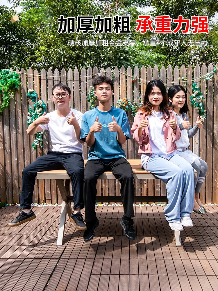 Outdoor plastic wood tables and chairs, courtyard home waterproof and sunscreen, High Quality