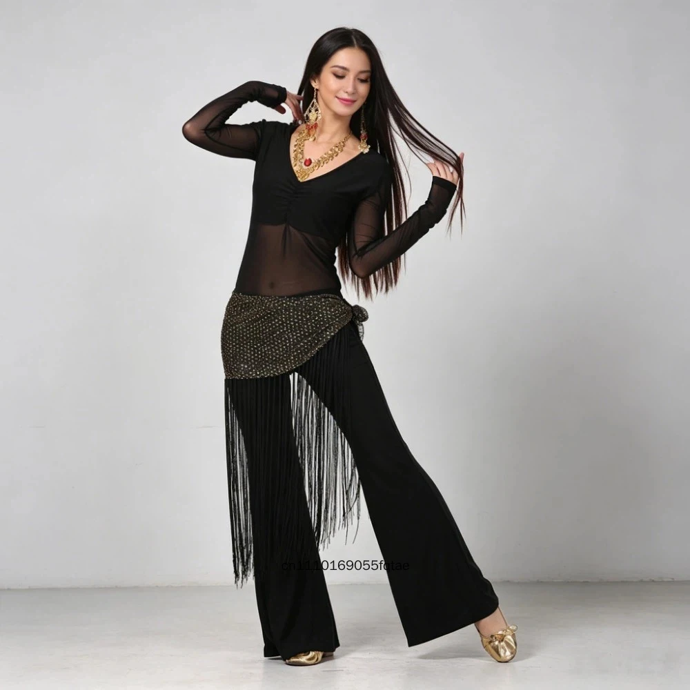 Adult Belly Dance Costume Set Professional Top Pants Hip Scarf Lady Oriental Dance Outfit For Practice Stage Performance Daily - view 2
